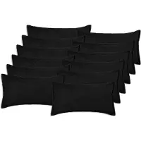 vidaXL Kussensloop 12 pcs HOUTEN Zwart 40 x 80 cm Bouclé