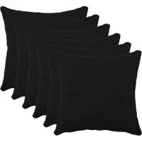 vidaXL Kussensloop 6 pcs HEERLEN Zwart 50 x 50 cm Bouclé