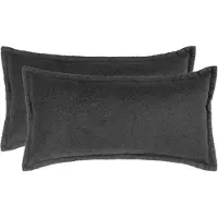 vidaXL Kussensloop 2 pcs HOUTEN Donkergrijs 40 x 80 cm Bouclé