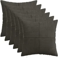 vidaXL Kussensloop 6 pcs ALMELO Antracietkleurig 35 x 35 cm corduroy