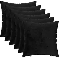 vidaXL Kussensloop 6 pcs HEERLEN Zwart 45 x 45 cm Flanel