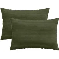 vidaXL Kussensloop 2 pcs HEERLEN Groen 50 x 80 cm corduroy