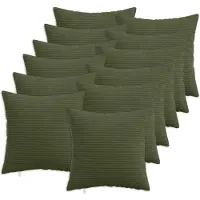 vidaXL Kussensloop 12 pcs HEERLEN Groen 50 x 50 cm corduroy