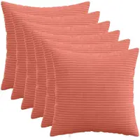 vidaXL Kussensloop 6 pcs HEERLEN Rood Oranje 50 x 50 cm corduroy