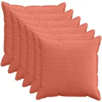 vidaXL Kussensloop 6 st HOUTEN Rood Oranje 70 x 70 cm corduroy