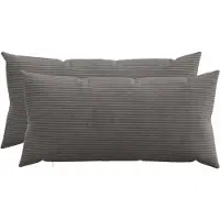 vidaXL Kussensloop 2 pcs HEERLEN Donkergrijs 40 x 70 cm corduroy