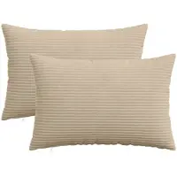 vidaXL Kussensloop 2 pcs HEERLEN Taupe 50 x 70 cm corduroy