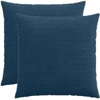 vidaXL Kussensloop 2 pcs HEERLEN Marineblauw 60 x 60 cm corduroy
