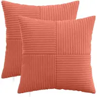 vidaXL Kussensloop 2 pcs ALMELO Rood Oranje 35 x 35 cm corduroy