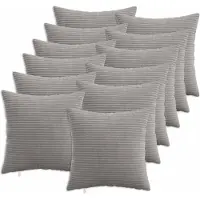 vidaXL Kussensloop 12 pcs HEERLEN Lichtgrijs 50 x 50 cm corduroy