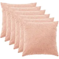 vidaXL Kussensloop 6 pcs HEERLEN Roze 60 x 60 cm Bouclé