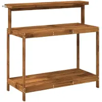 vidaXL Buiten pottingbank 111,5 x 48,5 x 107 cm Massief Acacia Hout