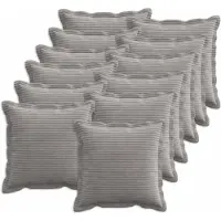 vidaXL Kussensloop 12 st HOUTEN Lichtgrijs 50 x 50 cm corduroy