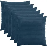vidaXL Kussensloop 6 pcs HEERLEN Marineblauw 80 x 80 cm corduroy