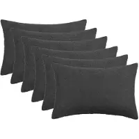 vidaXL Kussensloop 6 pcs HEERLEN Donkergrijs 50 x 80 cm Bouclé