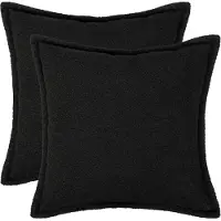vidaXL Kussensloop 2 pcs HOUTEN Zwart 80 x 80 cm Bouclé