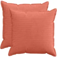 vidaXL Kussensloop 2 st HOUTEN Rood Oranje 70 x 70 cm corduroy