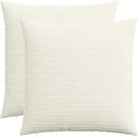 vidaXL Kussensloop 2 st HEERLEN Crèmekleurig 65 x 65 cm corduroy