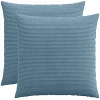vidaXL Kussensloop 2 st HEERLEN Blauw 65 x 65 cm corduroy