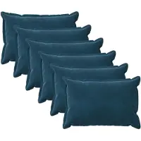 vidaXL Kussensloop 6 st HOUTEN Blauw 50 x 70 cm Fluweel