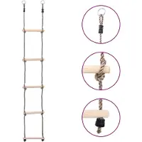 vidaXL 5-traps ladder, 210 cm, beuken, massief hout