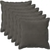 vidaXL Kussen met kussen HOUTEN 6 st Donkergrijs fluweel