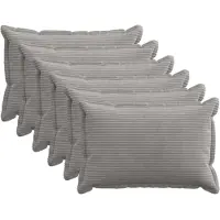 vidaXL Kussensloop 6 st HOUTEN Lichtgrijs 50 x 70 cm corduroy