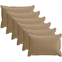 vidaXL Kussensloop 6 st HOUTEN Taupe 50 x 80 cm Polyester