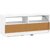vidaXL LED tv-meubel Wit Bewerkt hout
