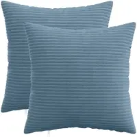 vidaXL Kussensloop 2 pcs HEERLEN Blauw 30 x 30 cm corduroy