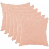 vidaXL Kussensloop 6 pcs HEERLEN Roze 35 x 35 cm Bouclé