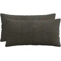vidaXL Kussensloop 2 pcs ALMELO Antracietkleurig 40 x 70 cm corduroy