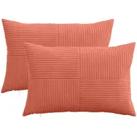 vidaXL Kussensloop 2 pcs ALMELO Rood Oranje 30 x 50 cm corduroy