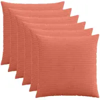 vidaXL Kussensloop 6 st HEERLEN Rood Oranje 80 x 80 cm corduroy