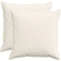 vidaXL Kussensloop 2 st HOUTEN Crèmekleurig 80 x 80 cm corduroy