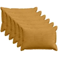 vidaXL Kussensloop 6 st HOUTEN Geel 50 x 75 cm corduroy
