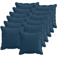vidaXL Kussensloop 12 st HOUTEN Marineblauw 45 x 45 cm corduroy