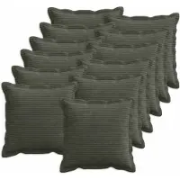 vidaXL Kussensloop 12 st HOUTEN Antraciet 45 x 45 cm corduroy