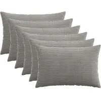 vidaXL Kussensloop 6 st HEERLEN Lichtgrijs 50 x 70 cm corduroy