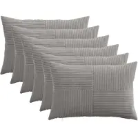 vidaXL Kussensloop 6 pcs ALMELO Lichtgrijs 30 x 50 cm corduroy