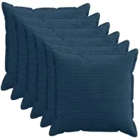 vidaXL Kussensloop 6 st HOUTEN Marineblauw 60 x 60 cm corduroy