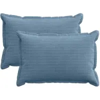 vidaXL Kussensloop 2 st HOUTEN Blauw 50 x 75 cm corduroy