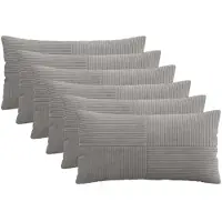 vidaXL Kussensloop 6 pcs ALMELO Lichtgrijs 40 x 70 cm corduroy