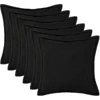 vidaXL Kussensloop 6 pcs HOUTEN Zwart 45 x 45 cm Bouclé
