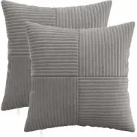 vidaXL Kussensloop 2 pcs ALMELO Lichtgrijs 40 x 40 cm corduroy