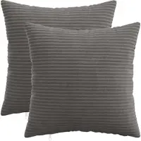 vidaXL Kussensloop 2 pcs HEERLEN Donkergrijs 35 x 35 cm corduroy