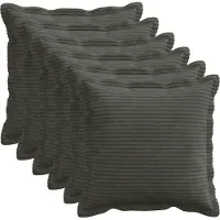 vidaXL Kussensloop 6 st HOUTEN Antraciet 45 x 45 cm corduroy