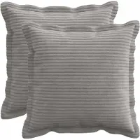 vidaXL Kussensloop 2 st HOUTEN Lichtgrijs 35 x 35 cm corduroy