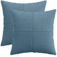 vidaXL Kussensloop 2 pcs ALMELO Blauw 50 x 50 cm corduroy