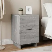 vidaXL Nachtkastje Grijs Sonoma 33,5 x 34,5 x 50 cm Bewerkt hout